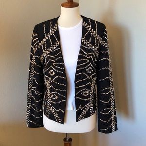 Silver and Black Embellished Blazer